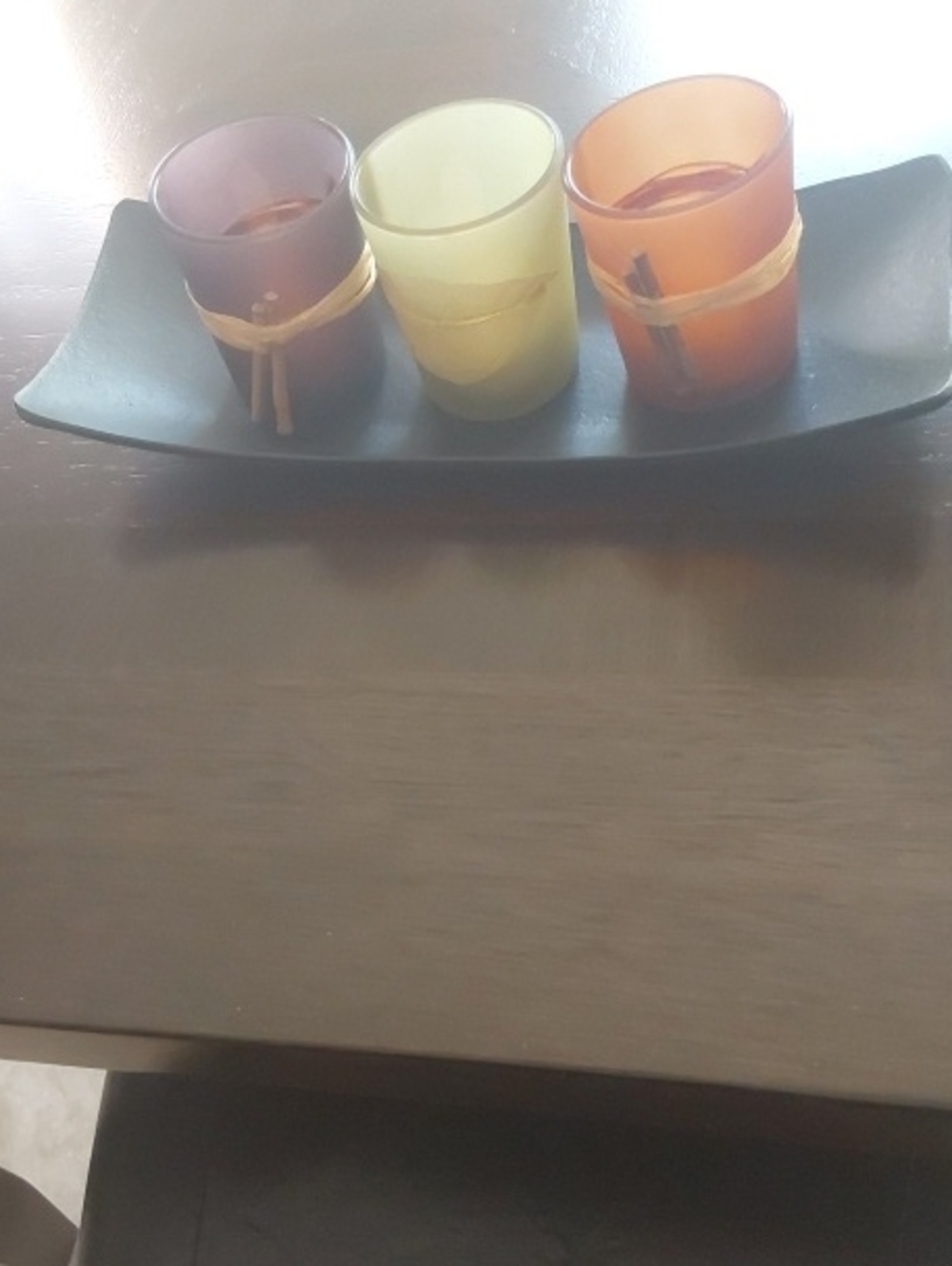 Decorative Glass Votive Set - Orange, Green, Purple